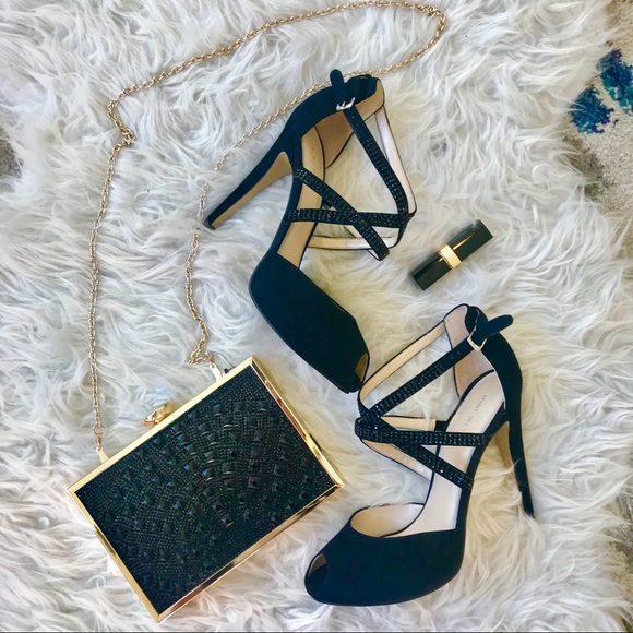 Nine West Suede Black Heel Stiletto with box 9.5 - Picture 2 of 8